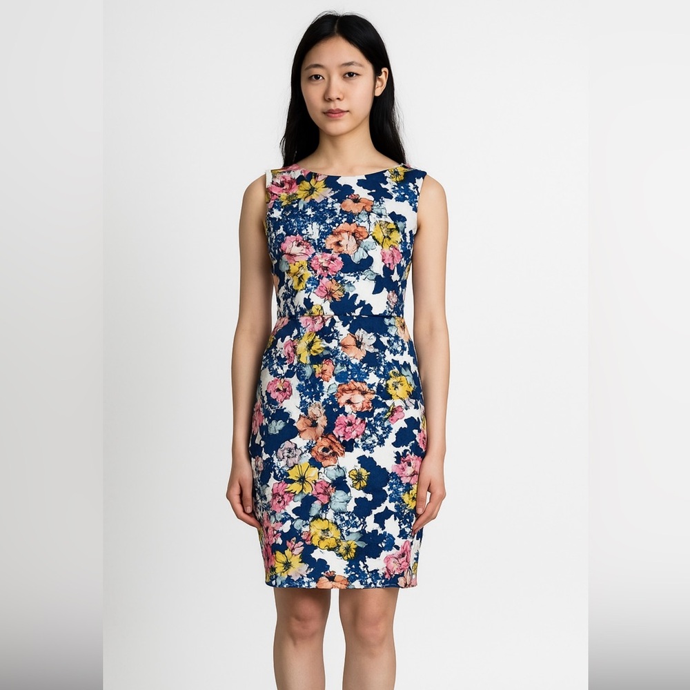 NWT The Limited Sheath Dress Womens 10 Floral‎ Lined Sleeveless Stretch Casual